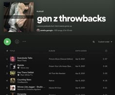 an image of a web page with the words gen zthrowbacks on it