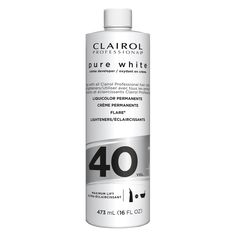 Looking for a reliable and effective developer for your salon or spa? Look no further than Clairol Pure White Creme Developer! This high-quality developer is stabilized for 3 years and contains protective conditioners and emollients to ensure the best possible results for your clients.Designed to work perfectly with permanent colors like Miss Clairol, Complements, Second Nature (with 20-volume), Torrids and Creme Toner, Pure White is also ideal for use with all powder, liquid, and gel lighteners Spa Prices, Saloon Hair, Beauty Saloon, Treated Hair, Beauty Supply, Hair Skin, Pure White, Vodka Bottle, Toner