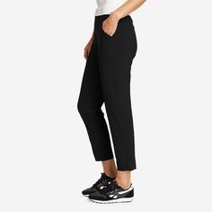 Women's Departure Ankle Pants | Eddie Bauer Somatic Experiencing, Pant Trousers Women, Airplane Outfits, Green Tights, Ripstop Pants, Black Velvet Pants, Black Capri Pants, Womens Capri Pants, Black Cropped Pants