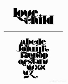 two different type of font that are black and white, with the letters above them