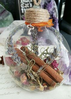 an ornament filled with cinnamons and herbs