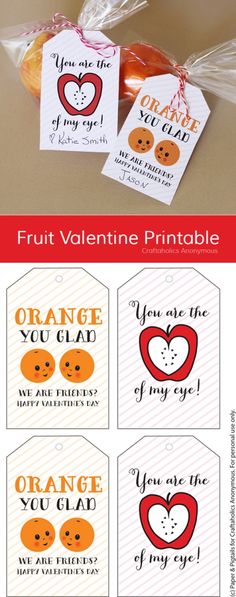 printable valentine's day gift tags with oranges and hearts