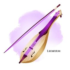 an illustration of two wooden paddles with purple paint