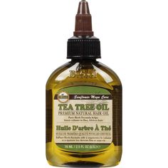 Its unique blend of tea tree oil and herbs nourishes the hair follicles to help strengthen and repair. Tea Tree Oil can be used on all types of hair including color treated, relaxed, and braided. It eliminates itching and dandruff to prevent hair loss caused by them. No Petroleum, No Alcohol, No Mineral Oil, No Preservative. Size: 76 ml How to use: Apply directly to roots and pull oil through strands of hair. Style as desired. Repeat as needed. Ingredients: Glycine Soja (Soybean) Oil, Canola Oil Oil For Dry Scalp, Tea Tree Oil Hair, Green Concealer, Natural Hair Oil, Wild Growth, Rosemary Hair, Hair Tea, Growing Hair, Raspberry Fruit