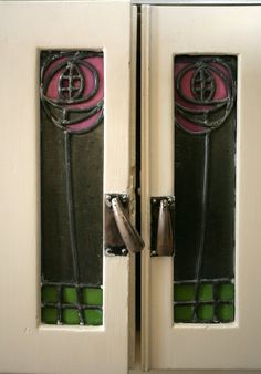 Hill house door panels Mackintosh Furniture, Charles Mackintosh, Charles Rennie Mackintosh Designs, Glasgow Girls, Glasgow Style, Mackintosh Design, Mackintosh Rose, Arts And Crafts Interiors, Arts And Crafts For Adults