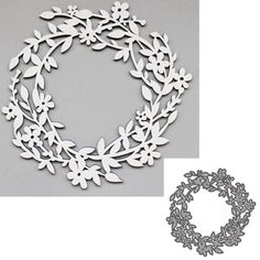 an image of a wreath with flowers on it and the cutout is ready to be used