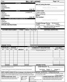 Commercial Bill Of Lading Template 20 Table Of Contents Template, Beautiful Templates, Tshirt Template, Editorial Calendar, Printable Chart, Ticket Template, Promotional Products Marketing