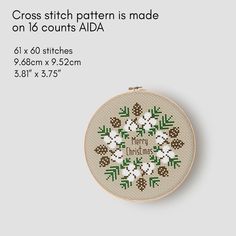 cross stitch pattern is made on 16 counts aida