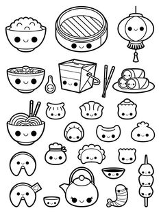 an image of cartoon food coloring pages