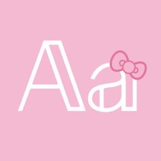 hello kitty wallpaper with the letter a and bow on it's back side