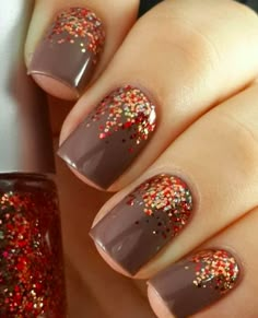 The Thanksgiving nail art ideas you NEED to see Fall Wedding Nails, Thanksgiving Nail Art, Fall Gel Nails, Fall Nail Art Designs, Thanksgiving Nails, Gradient Nails, Fall Nail Colors