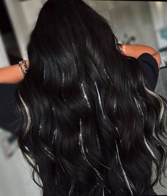 Fairy Hair, Dyed Hair Inspiration, Trendy Hairstyle, Pretty Hair Color, Glitter Hair, Long Black Hair, Hair Stylist Life