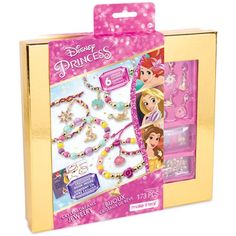 Make craft time magical with 6 DIY Swarovskicrystal bracelets inspired by Disney Princesses Ariel, Belle and Rapunzel. The kit comes complete with an exclusive 40-page Make It Real book! SHOW YOUR DISNEY DEVOTION: A little glimmer, a lot of fun, these sparkling bracelets are the perfect way for Disney fans to celebrate the magical stories of Princesses Ariel, Belle and Rapunzel. CREATE SIX BRACELETS: This kit includes everything kids need to make unique bracelets complete with beautiful charms f Belle And Rapunzel, Disney Princess Jewelry, Real Disney Princesses, Disney Princess Books, Princess Bracelet, Make Craft, Princess Book, Jewelry Kit, Dream Bracelet