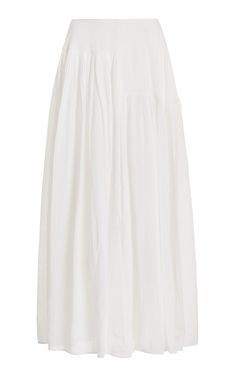 Femke Pleated Cotton-Silk Maxi Skirt By The Row | Moda Operandi Build Wardrobe, Timeless Staples, Skirt Shapewear, Fall 24, Denim Pants Women, Silk Maxi, Long Sleeve Maxi, Silk Skirt