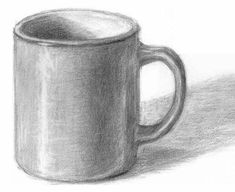 a pencil drawing of a coffee cup