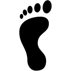 a black and white silhouette of a foot