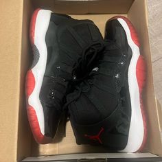 Jordan 11 Breds. 2012 Release. Used But In Really Good Condition. Air Jordan 11 Bred, Jordan 11 Bred, Jordan 11s, Jordans For Sale, Jordan Shoes Retro, Shoes Retro, Jordan Red, Cute Lazy Outfits, Womens Jordans