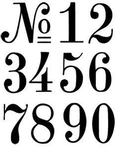 the numbers are black and white in different font styles, including one for each letter