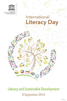 the international library day poster with an image of a tree