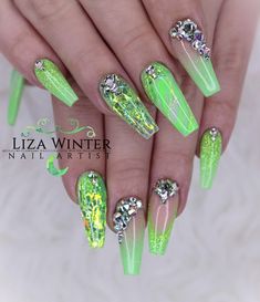 Frog Products, Summertime Nails, Nail Designs Bling, Crazy Frog, Nail Picking, Fun Summer Nails, Ten Nails, Queen Nails, Unicorn Nails