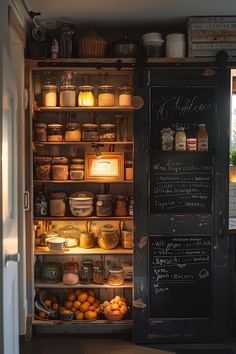 an open refrigerator filled with lots of food and drinks on it's side wall