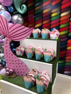 a little mermaid themed birthday party with cupcakes