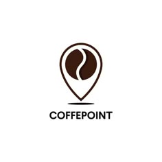 a coffee shop logo with the word'coffee point'on it and a map pointer