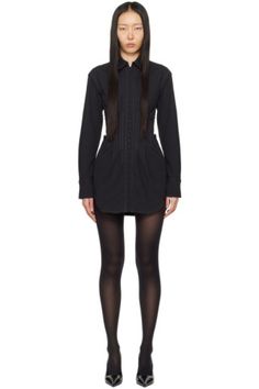 Black Tuxedo, Dion Lee, Poplin Dress, Press Studs, Contrast Stitch, Stretch Cotton, Stitching, Women Wear, Mini Dress