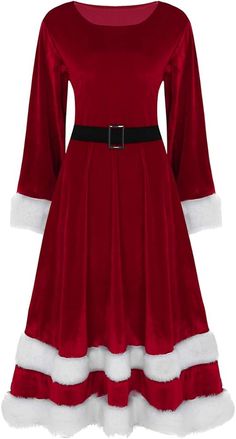 Amazon.com: YiZYiF Women's Mrs Santa Claus Long Sleeve Costume Christmas Fancy Dress Outfits Red Large : Clothing, Shoes & Jewelry Christmas Dress Outfit, Mrs Santa Claus, Ladies Fancy Dress, Christmas Fancy Dress