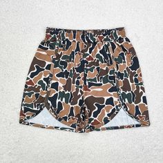 Adult Women Summer Camo Bottoms Shorts – Aier Wholesale Summer Camouflage Bottoms With Elastic Waistband, Camouflage Bottoms With Elastic Waistband For Summer, Stretch Camouflage Bottoms For Summer, Casual Brown Printed Bottoms, Khaki Stretch Shorts With Elastic Waistband, Pajamas Shorts Outfit, Western Summer Outfits, Long Outfit, Camouflage Shorts