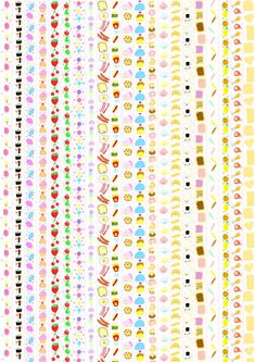 an assortment of different colored stickers on a white background