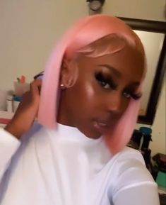 High Ponytail Hairstyle, Black Women Hair Color, Colored Bobs, 2 Hair Color, Ponytail Hairstyles Tutorial, Cute Bob Hairstyles, High Ponytail Hairstyles, Ponytail Hairstyle, Blonde With Pink