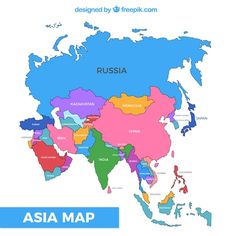 a map of asia with all the countries