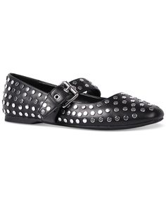 in stock Studded Mary Janes Outfit, Studded Ballet Flats For Evening, Designer Studded Flats, Chic Studded Ballet Flats, Black T-strap Mary Janes With Buckle Closure, Dress Shirt And Tie, Pants Shirt Men, Studded Flats, Karl Lagerfeld Paris