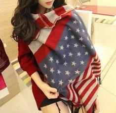 American Flag scarf, Vintage American Flag shawl, Vintage American Flag Scarf, Vintage American Flag Scarf Lady shawl (76X31 inch) Material: premium viscose Size:78.7X31.5 inch or 200X80 cm Style this oversized patriotic scarf easy in the winter and going into all seasons Unique retro design to do the old, the US national flag printed patterns, fashion style, patriotic flag scarf / shawl LUXURIOUS MATERIAL - Our 78.7 inches x 31.5 inches scarves are made with 100% high quality premium viscose, w Red Shawl Scarf For Winter, Red Shawl Scarves For Fall, Red Shawl Wrap For Winter, American Flag Scarf, Male Sweaters, Scarf Trends, Vintage American Flag, Scarf Casual, Cashmere Shawl