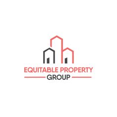 the logo for equatable property group, which is designed to look like two buildings