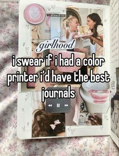 a girl is wearing if i had a color printer i'd have the best journals