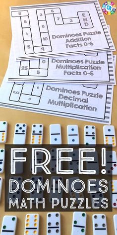 domino game with free printables for kids and adults to play on the table