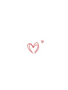 a red heart drawn on a white background