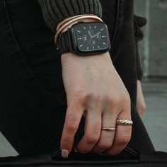 Classic Stainless Steel band for Apple Watch. The black finish incorporates a 316L Stainless Steel material with Diamond-like Carbon (DLC) coating for high corrosion & scratch resistance for increased durability. Designed for the Apple Watch Series 9, Series 8 & 7. Apple Watch Series 9 Black, Black Bracelet Strap Apple Watch Band For Everyday, Black Wear-resistant Apple Watch Band, Modern Wear-resistant Black Watch Bands, Black Wear-resistant Rectangular Apple Watch Band, Wear-resistant Black Rectangular Apple Watch Band, Durable Modern Watch Bands For Everyday Use, Modern Adjustable Wear-resistant Watch Bands, Modern Durable Black Watch Accessories