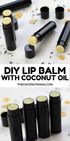 Say goodby to dry chapped lips! This DIY homemade lip balm nourishes and heals dry lips with coconut oil, honey, and essential oils. Diy Coconut Lip Balm, Diy Coconut Oil Lip Balm, Coconut Oil Chapstick Diy, Diy Lip Oil Recipe Homemade, Homemade Lip Balm With Coconut Oil, Lip Balm Recipes Coconut Oil, Lemon Balm Lip Balm Diy, Homemade Chapstick Recipe, Easy Lip Balm Recipe