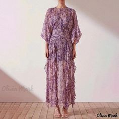 Olivia Mark - Stunning Wraparound Long Sleeve Dress with Floral Embellishment Wraparound Dress, Classic Chic Style, Mode Abaya, Wrap Around Dress, Shona Joy, Multi Dress, Dress With Long Sleeves, High Waist Fashion, Sleeves Clothing