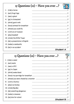 two printable questions for students to use