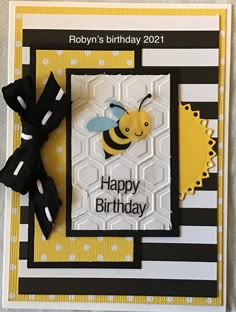 a birthday card with a bee on it