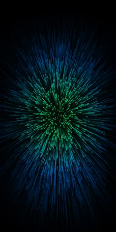 an abstract background with blue and green lines in the center, as well as a starburst