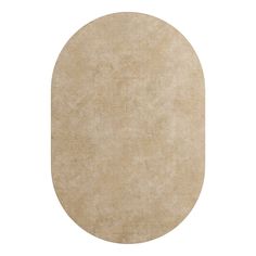 an oval shaped area rug in beige on a white background for use as a floor mat