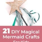 a star on top of some string with the words diy magic mermaid crafts for kids