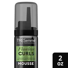 TRESemmé Bouncy Curls Mousse, with Coconut Oil, provides curl definition and 24 hour touchable hold without drying out your hair. Our creamy formula leaves curls defined and touchable, never crunchy, and controls frizz for 24 hours. From the #1 Mousse brand, every ingredient is carefully selected to ensure your hair receives the best possible care. Our hair care products are Certified Cruelty-Free by PETA. To achieve best results, wash with Bouncy Curls Shampoo and Conditioner for heat protectio Mousse Curly Hair, Mousse For Curly Hair, Mouse For Curly Hair Products, Curl Defining Mousse, Curl Mousse, Volumizing Mousse, Curl Shampoo, Marula Oil, Hair Mousse