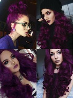 Hair Color Plum, Purple Ombre Hair, Plum Hair, Gorgeous Hair Color, Dyed Hair Inspiration, Black Hair Color, Pretty Hair Color, Ombre Hair Color