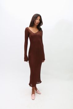 The Double Layered dress is two separate dresses layered for opacity. The underdress is an off the shoulder tank top while the top layer is a scoop neck long sleeve dress. The rib knit is enhanced with a metallic shimmering finish under the right lighting. This piece can be worn as separates (shown). Slinky, slick and, comfortable wear. Layer Maxi Dress, Dresses Layered, Dress Layer, Layered Dress, Scoop Neck Long Sleeve, Layer Dress, Double Layer, Sleeve Dress, Rib Knit